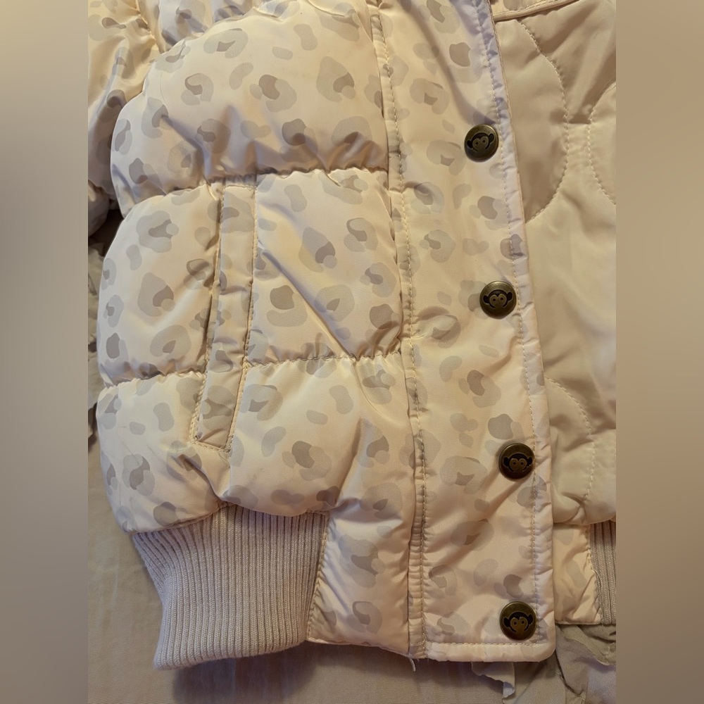 Appaman-KidsSnow Leopard Winter Cream Puffer Coat, Preloved Size 2T - Picture 3 of 7